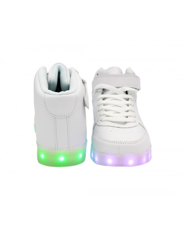 LED Light Multi Color Unisex High Top Lace Up USB Charging LED Shoes