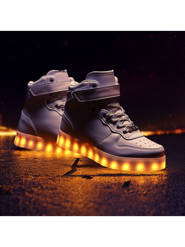 LED Light Multi Color Unisex High Top Lace Up USB Charging LED Shoes