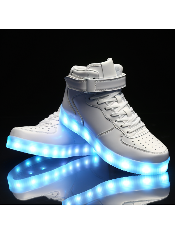 LED Light Multi Color Unisex High Top Lace Up USB Charging LED Shoes